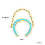 18mm N-Shape with Blue Drip Soft Ring Gold