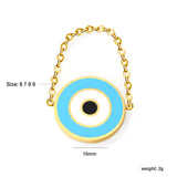 15mm Round Eye with Blue Drip Soft Ring Gold Color