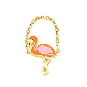 12.5*20mm Flamingo with Orange Drops Gold