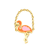 12.5*20mm Flamingo with Orange Drops Gold