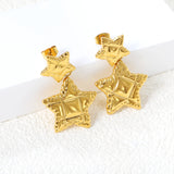 14mm Textured Small Star + 21.3mm Textured Large Star Stud Earrings