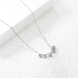 4mm Cylindrical white zirconium accessories 0.3 cross chain *40+5cm+6mm round plate necklace steel color/golden