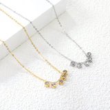 4mm Cylindrical white zirconium accessories 0.3 cross chain *40+5cm+6mm round plate necklace steel color/golden