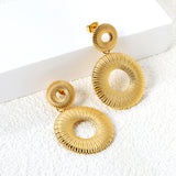 12.7mm Textured Small Cutout Hoop + 25.5mm Textured Large Cutout Hoop Stud Earrings