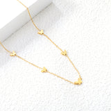 6.7*5mm Large+5.3*4.2mm Small Butterfly Fittings 0.3 Cross Chain*45+5cm+6mm Round Plaque Necklace Golden