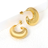 Hollow fat hook earrings 25.4*28mm gold color