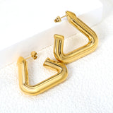 Hollow opening triangle color earrings 7*37.3*35mm