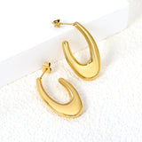 Hollow fat long U-shaped earloop 17*30mm gold color