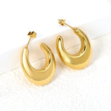 Hollow fat U-shaped earrings 22*25mm gold color