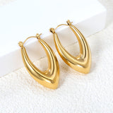 Hollow fat V-shaped earloop 22.2*33.4mm gold color