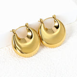 Golden hollow fat moon earrings 27*25mm