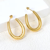 Hollow Golden U-shaped Earring 25.2*30mm