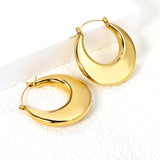 35mm gold-colored hollow crescent moon earrings