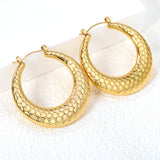 Hollow open round snake earrings 40mm gold color