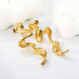 Irregular Line Earrings 17.5mm*5cm Gold Color