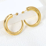 Hollow C-shaped curved hook earloop 35.5*mm Gold color