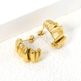 Half Shaped Stud Earrings 12*22mm