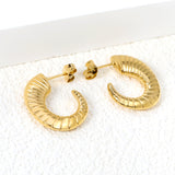 Buffalo horn earrings 18*22.5mm gold color