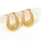 20.2*22mm U-shaped texture earrings gold color