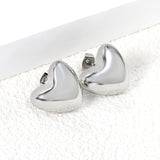 Heart-shaped gold-colored stud earrings 18*16.6mm