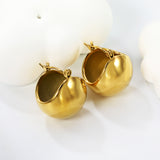 19.5mm Half Round Ball Hollow Out Ear Clip Steel/Golden