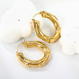 Hollow Opening Circular Convex Ear Clips 40.6mm Steel / Gold