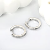 Round with white zirconium/green zirconium ear clips 1.8*15*16mm steel color/golden color