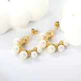 23mm C-shaped with 4 (4, 5, 6mm) large and small bead ear clips Gold color