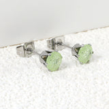 Qty 10pcs 6mm Six Catch Round Mixed Color Diamonds Steel Stud Earrings