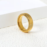 7mm Stainless Steel Gold Color Ring