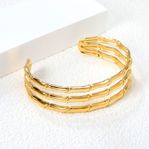 3.6*18mm wide open soft bracelet gold color