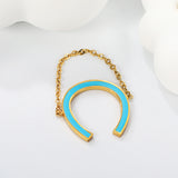 18mm N-Shape with Blue Drip Soft Ring Gold