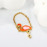 12.5*20mm Flamingo with Orange Drops Gold