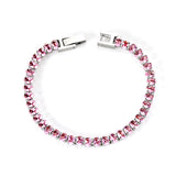 5*3.5mm Oval White/Purple/Red/Pink/Aquamarine/Mixed Color Genuine Zirconium Clasp Bracelet 17cm Steel/Gold