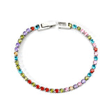 2024 New Year 2~3mm Round Mixed Color Diamond Button Head Bracelet 17cm