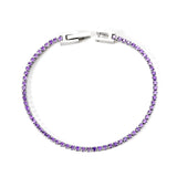 2024 New Year 2~3mm Round Purple Diamond Buckle Bracelet 17cm