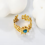 13mm Sunburst Pearl/Turquoise/Tiger Eye Split Ring Gold 8