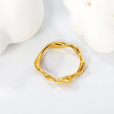 New irregular glossy wave abstract fashion eating ring