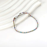 2024 New Year 2~3mm Round Mixed Color Diamond Button Head Bracelet 17cm