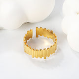 New irregular rectangular cut open end ring