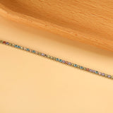 2024 New Year 2~3mm Round Mixed Color Diamond Button Head Bracelet 17cm