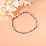 2mm/3mm round purple/pink/mixed/black crystal/white zirconium clasp bracelet 17cm steel/gold color