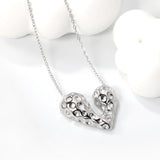 24*21mm Heart with Pitted Face Pendant Necklace 0.3 Cross Chain 40+5cm+6mm Round End Plate Steel Color/Golden Color