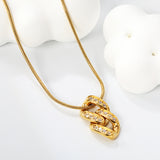 10*20mm Diamond Clasp Pendant Necklace 1.2mm Round Snake 40+5cm+6mm Round Plaque Steel color/golden