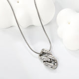 10*20mm Diamond Clasp Pendant Necklace 1.2mm Round Snake 40+5cm+6mm Round Plaque Steel color/golden