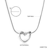 2*17.5*15.5mm heart shape hollow pendant necklace 41+4cm