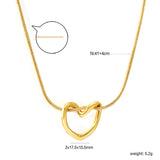 2*17.5*15.5mm heart shape hollow pendant necklace 41+4cm