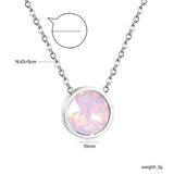 Round with white & mineral black & deep purple & light purple & red & pink & deep blue & light blue & deep green & light green & white opal & pink opal pendant 10mm necklace 43+5cm