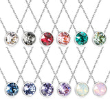 Round with white & mineral black & deep purple & light purple & red & pink & deep blue & light blue & deep green & light green & white opal & pink opal pendant 10mm necklace 43+5cm