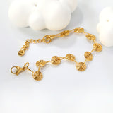 Wire 0.8mm*Width 9mm Chain Bracelet 18+3cm+6mm Round Tail Tag Gold